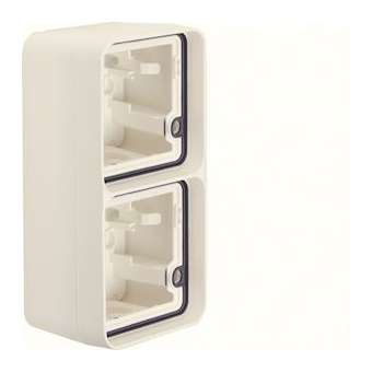 cubyko Boîte double verticale vide associable blanc IP55|Hager-HAGWNA686B