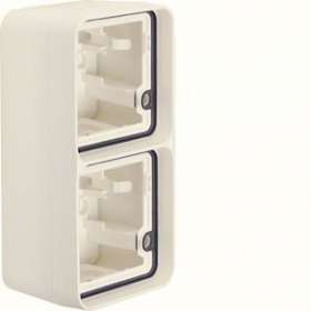 cubyko Boîte double verticale vide associable blanc IP55|Hager-HAGWNA686B