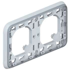 Support plaque étanche 2 postes horizontaux Plexo composable IP55 - gris|Legrand-LEG069683