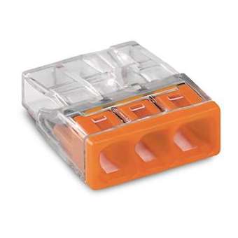 Borne WAGO 2273 - 3 x 0,5 à 2,5mm² Transp. / Orange|Wago contact-WAG2273-203