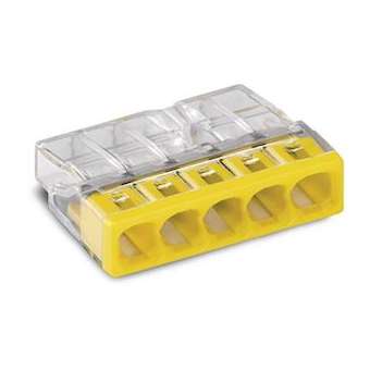 Borne WAGO 2273 - 5 x 0,5 à 2,5mm² Transp. / Jaune|Wago contact-WAG2273-205