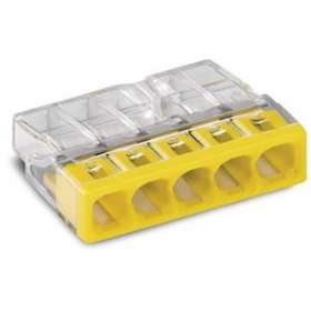 Borne WAGO 2273 - 5 x 0,5 à 2,5mm² Transp. / Jaune|Wago contact-WAG2273-205