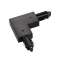 Connecteur d'angle pour rail 1 allumage 16A max, noir, terre extérieure