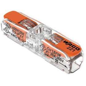 Borne à leviers Inline Pour tous types de conducteurs, transparent|Wago contact-WAG221-2411