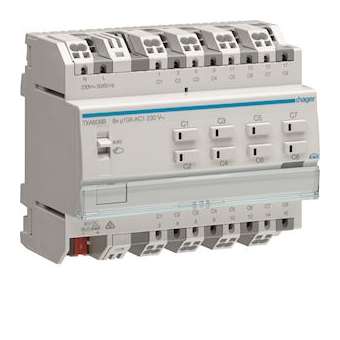 Module de sortie 8x 10A /230V~, KNX|Hager-HAGTXA608B