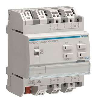 Module 4 sorties volets roulants et stores a bannes 230V~ 6A / New Easy|Hager-HAGTXA624C