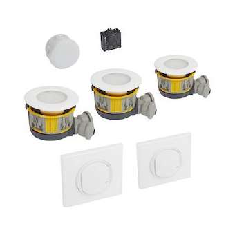 Kit 3 spots dimmable Modul'up + micromodule + 2 cdes Céliane sans fil - blanc|Legrand-LEG088551