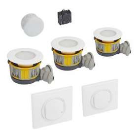 Kit 3 spots dimmable Modul'up + micromodule + 2 cdes Céliane sans fil - blanc|Legrand-LEG088551