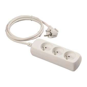 Bloc multiprise standard 3 x 2P + T, câble H05VV-F 3G1.0 mm² 1.5 m|Bizline-BIZ700953