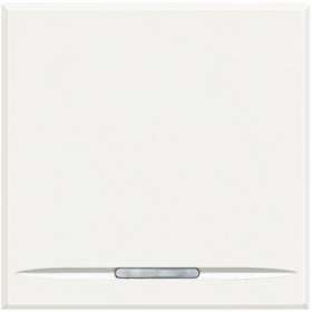 Manette Axolute neutre type poussoir 2 modules - White|Bticino-TICHD4915M2