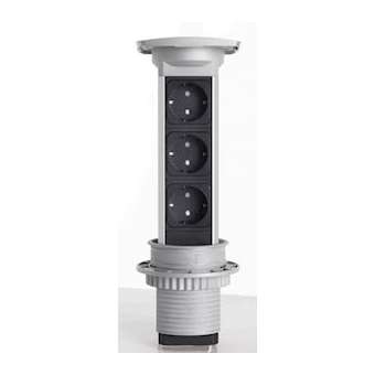 Versapull - tour multiprise extractible 3 prises - diamètre 80mm|Xeta premium-XET110003