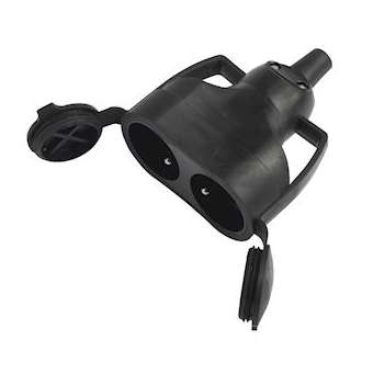 Prolongateur caoutchouc 2 prises 16 A 2P+T à clapets|Bizline-BIZ700932