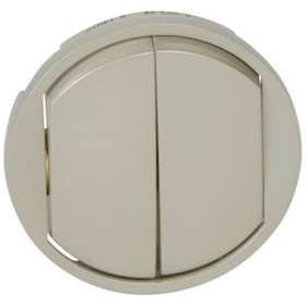 Enjoliveur large Céliane double interrupteur, va-et-vient ou poussoir - titane|Legrand-LEG068302
