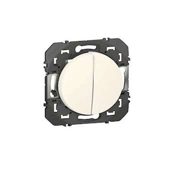 Double interrupteur ou va-et-vient dooxie 10AX 250V~ finition blanc|Legrand-LEG600002