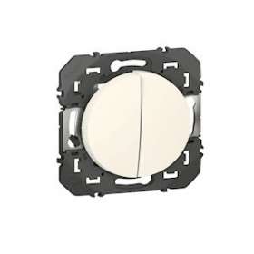 Double interrupteur ou va-et-vient dooxie 10AX 250V~ finition blanc|Legrand-LEG600002