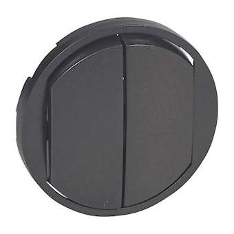 Enjoliveur large Céliane double interrupteur, va-et-vient ou poussoir - graphite|Legrand-LEG067902