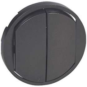 Enjoliveur large Céliane double interrupteur, va-et-vient ou poussoir - graphite|Legrand-LEG067902