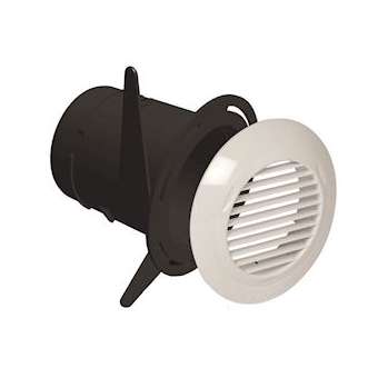 Grille plastique BIP avec manchette trident D80 mm - Blanc|Aldes-ALD11022067