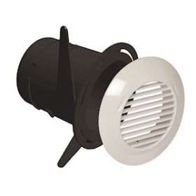 Grille plastique BIP avec manchette trident D80 mm - Blanc|Aldes-ALD11022067