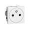 Prise 2P+T Surface Mosaic 2 modules avec connexion bornes automatiques - blanc