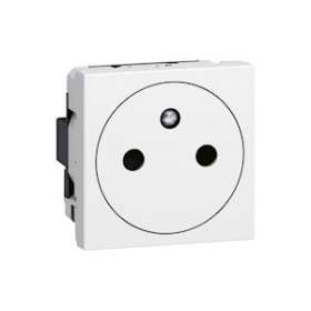 Prise 2P+T Surface Mosaic 2 modules avec connexion bornes automatiques - blanc|Legrand-LEG077111L