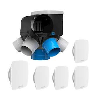 Kit Autocosy iH VMC auto intelligente 6 sanitaires (5 bouches line)|Atlantic clim ventil-ELG412289