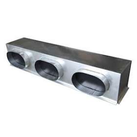Plénum acier isolé avec piquages latéraux de 1000 x 200 mm|Baillindustrie-BLLPLSACI1000X200