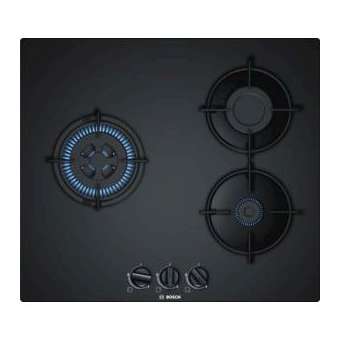 TABLE GAZ 60CM 2F+WOK VERRE NOIR|Bosch menager pose enc.-B6SPNC6B6B10