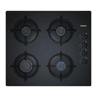 TABLE GAZ 60CM 4FOY VERRE NOIR|Siemens menager p.enc-S6MEO6B6PB10