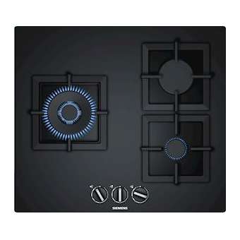 TABLE GAZ 60CM 2F+WOK FLAMESL VERRE NOIR|Siemens menager p.enc-S6MEP6A6CB20