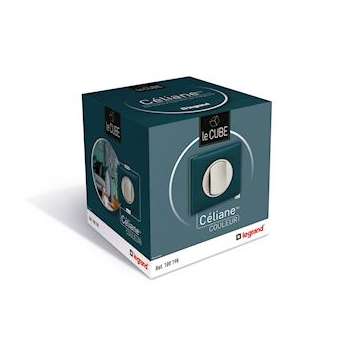 Cube Céliane 'Les Couleurs' 40 prises Surface + 10 inters blanc/titane + plaques|Legrand-LEG100198
