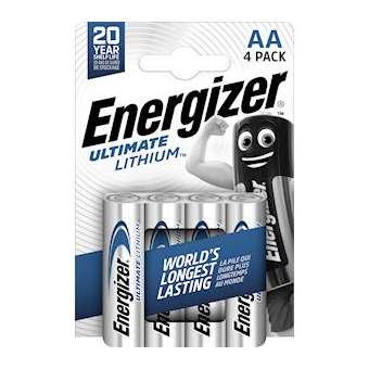 Pile Ultimate Lithium AA x 4 pour une haute puissance longue duree|Energizer france-RSN262643
