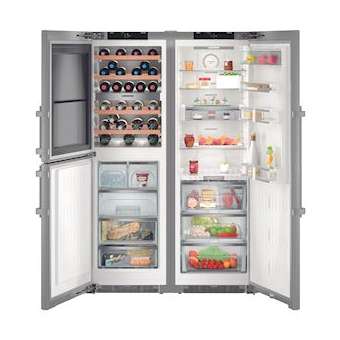 Side by Side Cave/NoFrost/BioFresh IceMaker Inox Anti-Traces Premium Plus|Liebherr-LBHSBSES8496-21