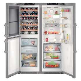 Side by Side Cave/NoFrost/BioFresh IceMaker Inox Anti-Traces Premium Plus|Liebherr-LBHSBSES8496-21