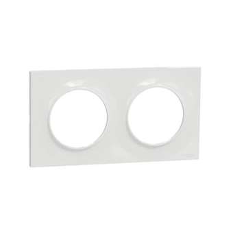Odace Styl, plaque Blanc 2 postes horizontaux ou verticaux entraxe 71mm|Schneider Electric-SCHS520704