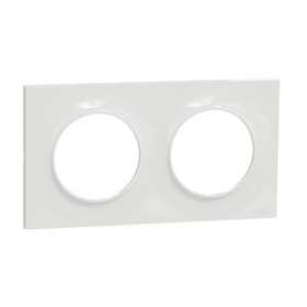 Odace Styl, plaque Blanc 2 postes horizontaux ou verticaux entraxe 71mm|Schneider Electric-SCHS520704