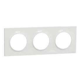Odace Styl, plaque Blanc 3 postes horizontaux ou verticaux entraxe 71mm|Schneider Electric-SCHS520706
