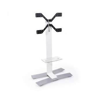 WIIL - 1400XL Blanc colonne TV mobile + tablette, gestion des câbles incluse|Erard-EAD039041