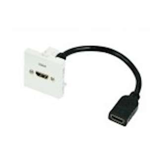 Plastron câblé 2 modules - HDMI - obturateur LEGRAND - 4K/60ips - 45x45mm - 0m20|Erard-EAD902842