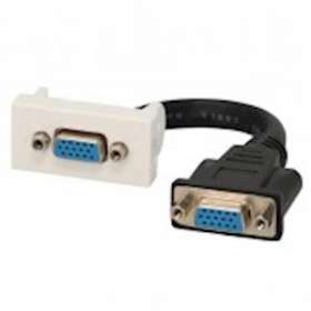 Plastron câblé 1 module - VGA + raccord F - 1920x1080p - 45x22.5 mm - 0m20|Erard-EAD722833