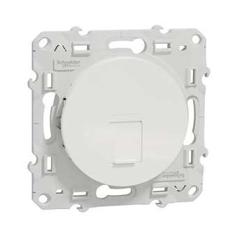 Odace, prise RJ45 Blanc, grade 3 (multimédia) cat. 6 STP, à vis|Schneider Electric-SCHS520476