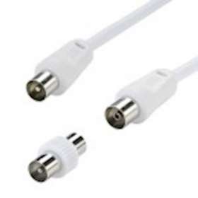 Cordon TV 9.52 mm M/F + adaptateur TV 9.52 mm M/M - nickel - 3m|Erard-EAD4511