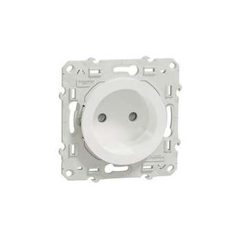 Odace, prise de courant 2P Blanc, à vis, connexion rapide|Schneider Electric-SCHS520033