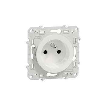 Odace prise de courant 2P+T blanc, à vis, 4 connexions rapides par pôle|Schneider Electric-SCHS520049