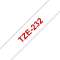 Ruban TZe232, 12mm Red sur fond Blanc, Laminé, 8M