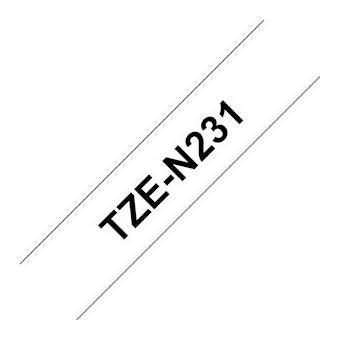 Ruban TZeN231, 12mm Noir sur fond Blanc, Non laminé, 8M|Brother france-BRTTZEN231