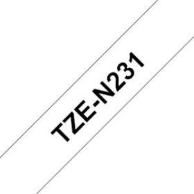Ruban TZeN231, 12mm Noir sur fond Blanc, Non laminé, 8M|Brother france-BRTTZEN231