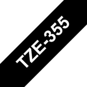 Ruban TZe355, 24mm Blanc sur fond Noir, Laminé, 8M|Brother france-BRTTZE355