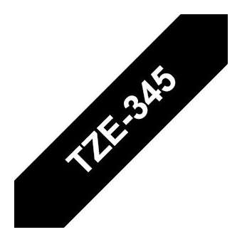 Ruban TZe345, 18mm Blanc sur fond Noir, Laminé, 8M|Brother france-BRTTZE345