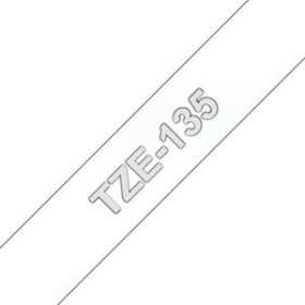 Ruban TZe135, 12mm Blanc sur fond Transparent, Laminé, 8M|Brother france-BRTTZE135